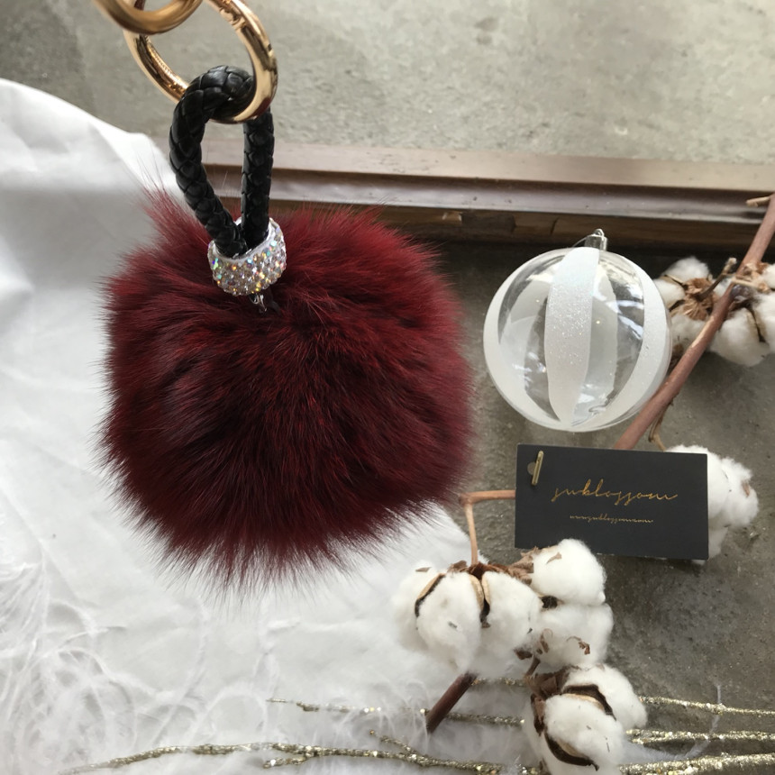 High Quality Cubic Mink Keyring 4COL Real Holder P