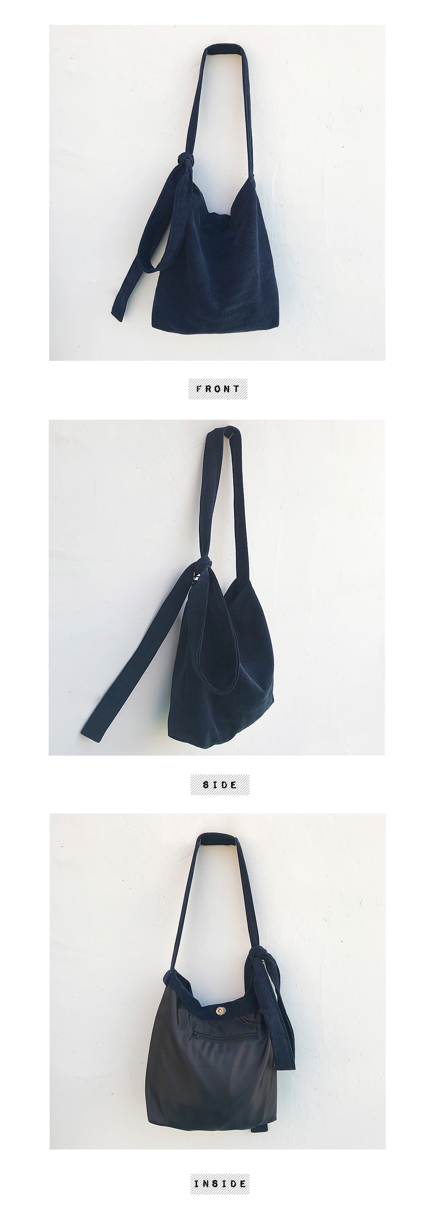 TOTE ECO SHOPPING TRAVEL corduroy ribbon eco-back 