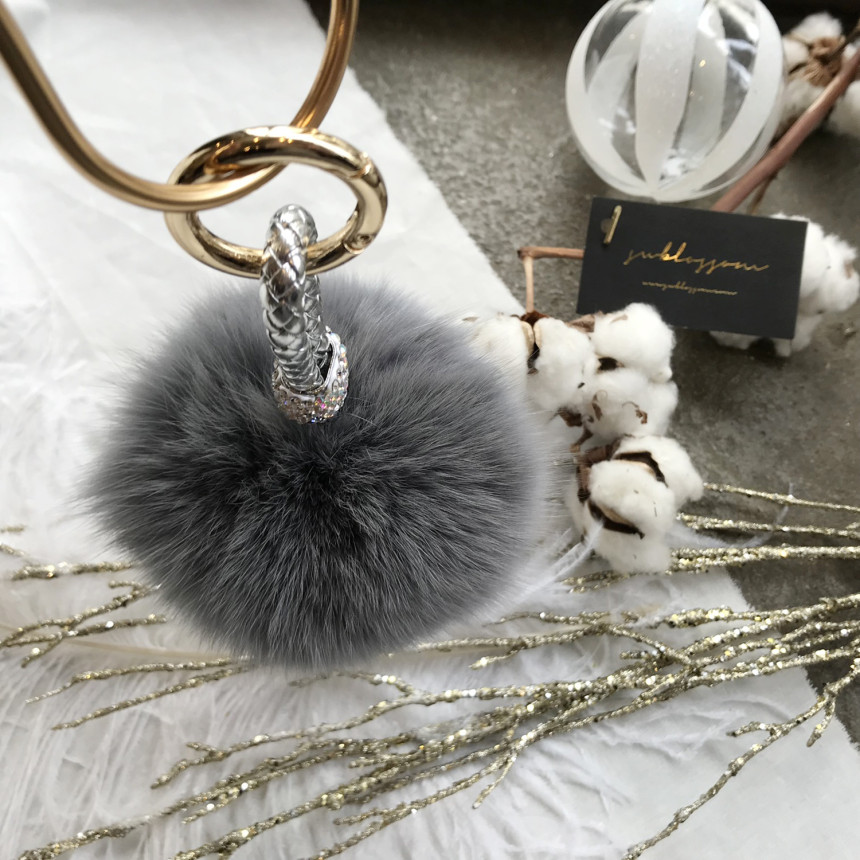 High Quality Cubic Mink Keyring 4COL Real Holder P