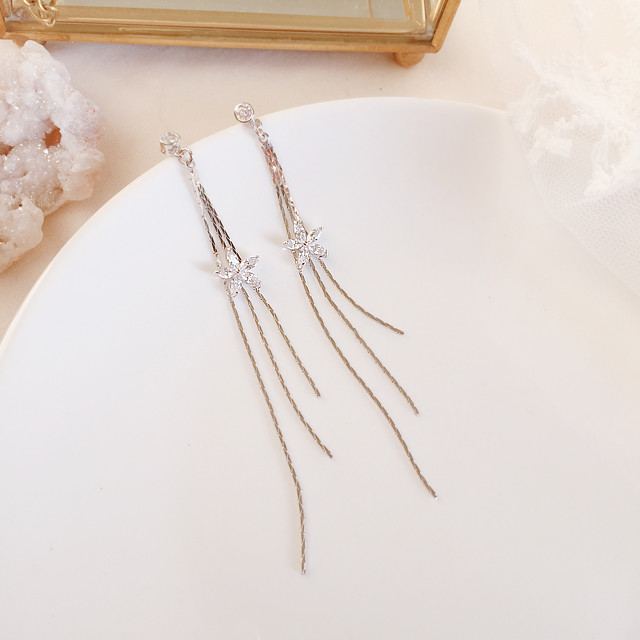 Flower Drop Earrings 925silver Snow Flower Earring