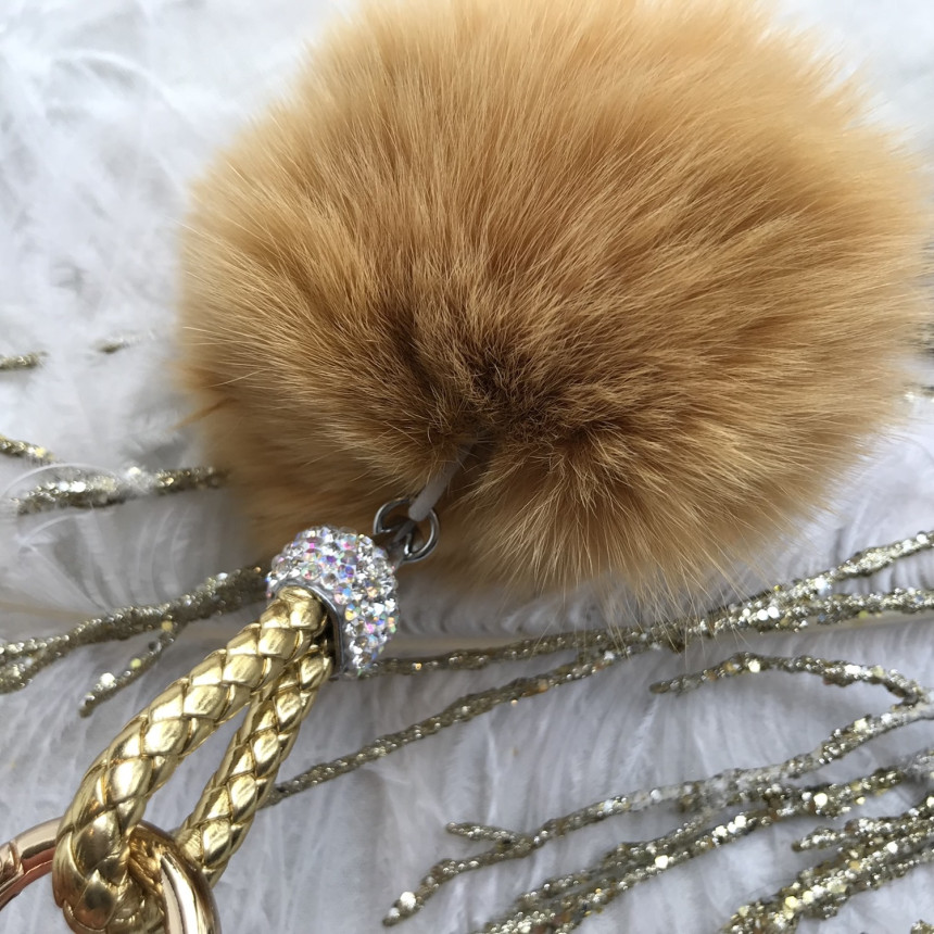 High Quality Cubic Mink Keyring 4COL Real Holder P