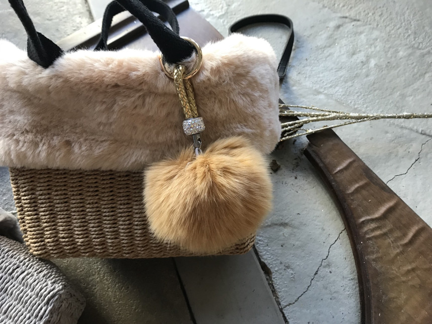 High Quality Cubic Mink Keyring 4COL Real Holder P