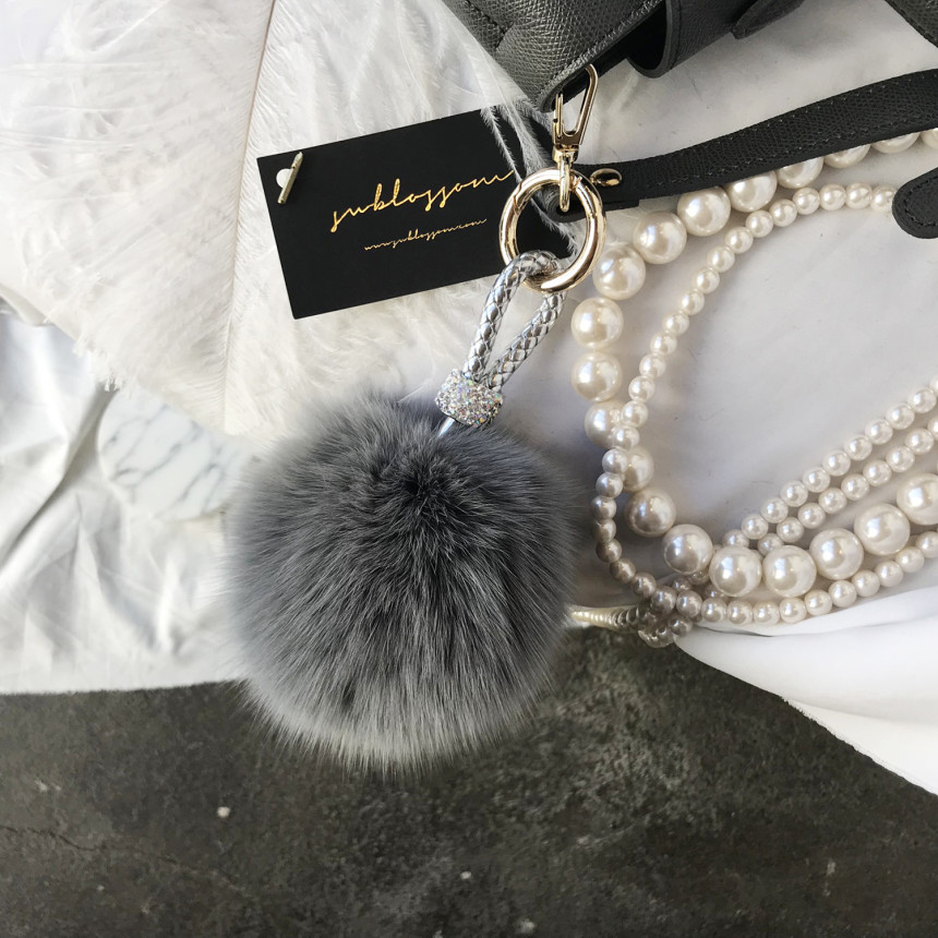 High Quality Cubic Mink Keyring 4COL Real Holder P