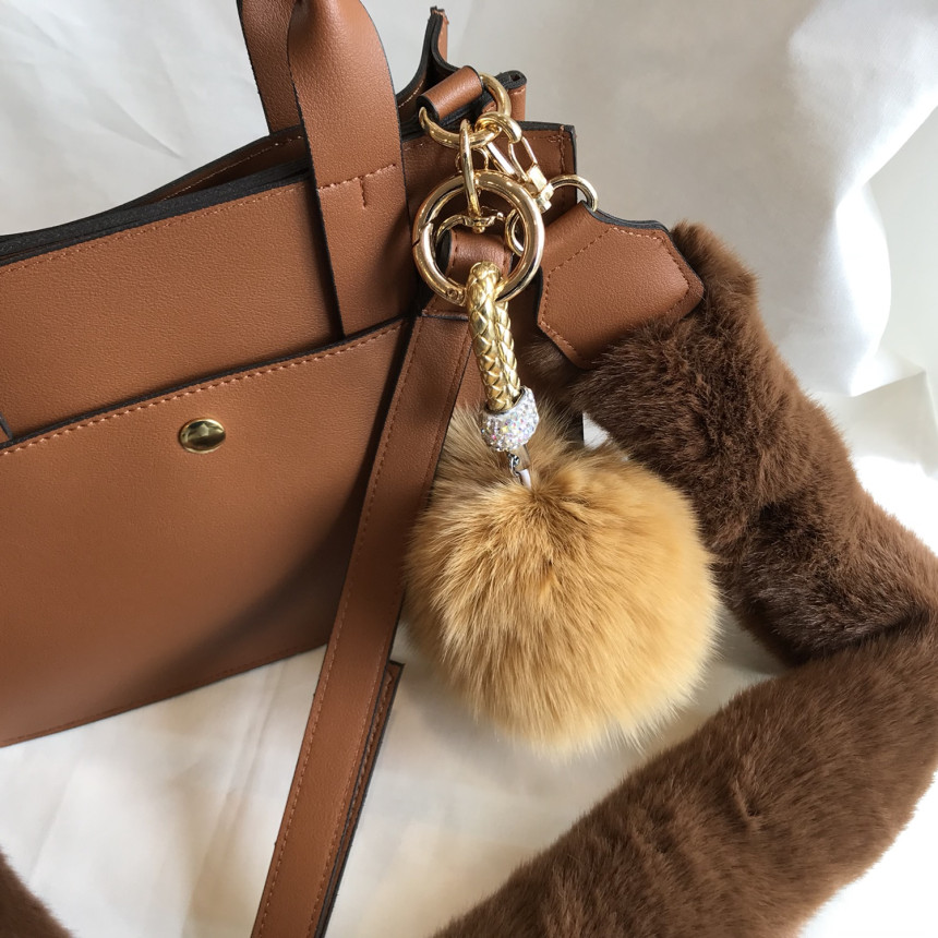 High Quality Cubic Mink Keyring 4COL Real Holder P