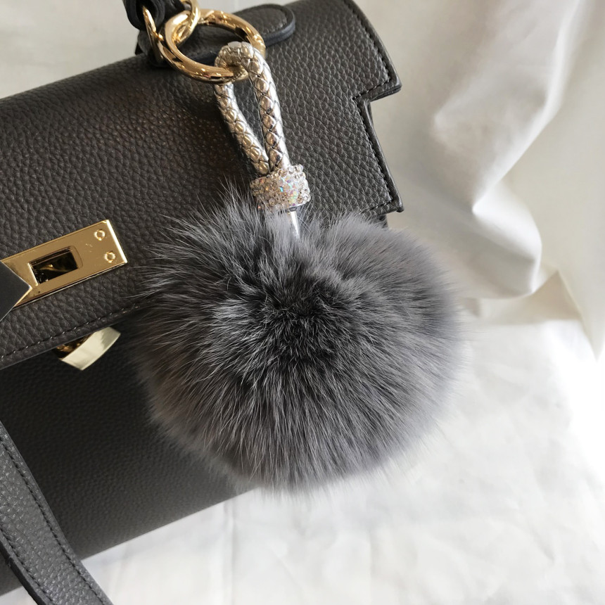 High Quality Cubic Mink Keyring 4COL Real Holder P