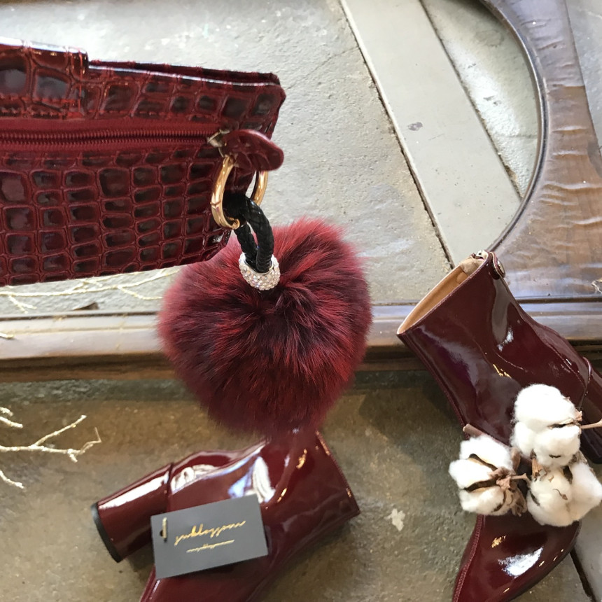 High Quality Cubic Mink Keyring 4COL Real Holder P