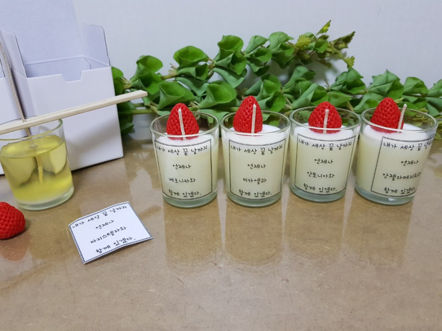 Strawberry Candle Natural Candle Candle Gift Box W