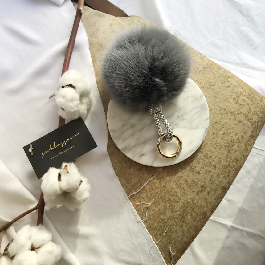 High Quality Cubic Mink Keyring 4COL Real Holder P