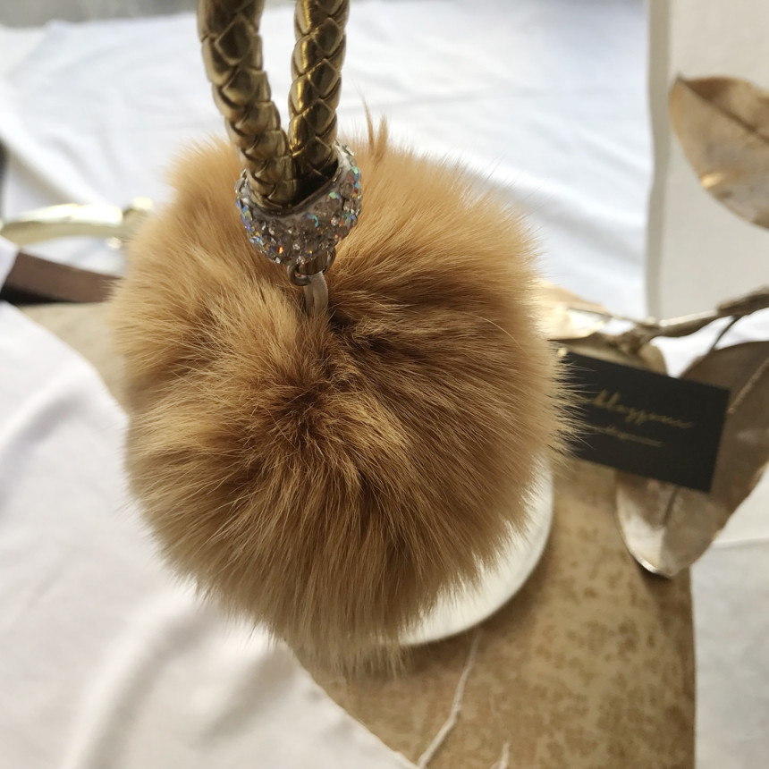 High Quality Cubic Mink Keyring 4COL Real Holder P