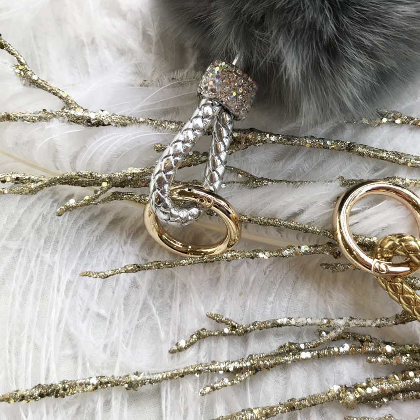 High Quality Cubic Mink Keyring 4COL Real Holder P