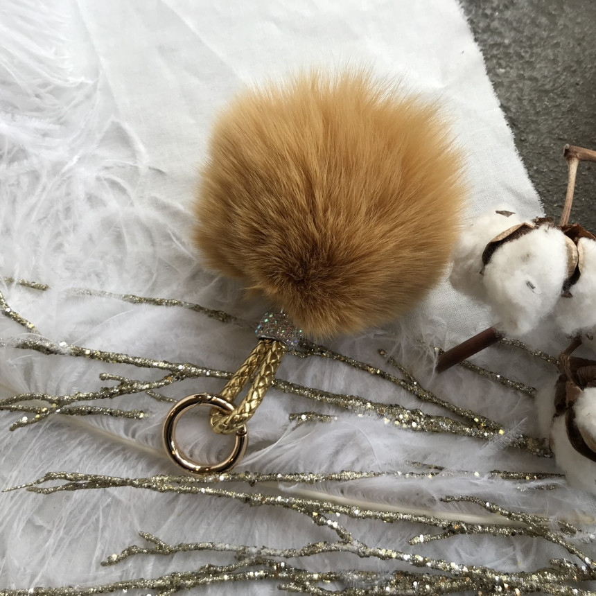 High Quality Cubic Mink Keyring 4COL Real Holder P