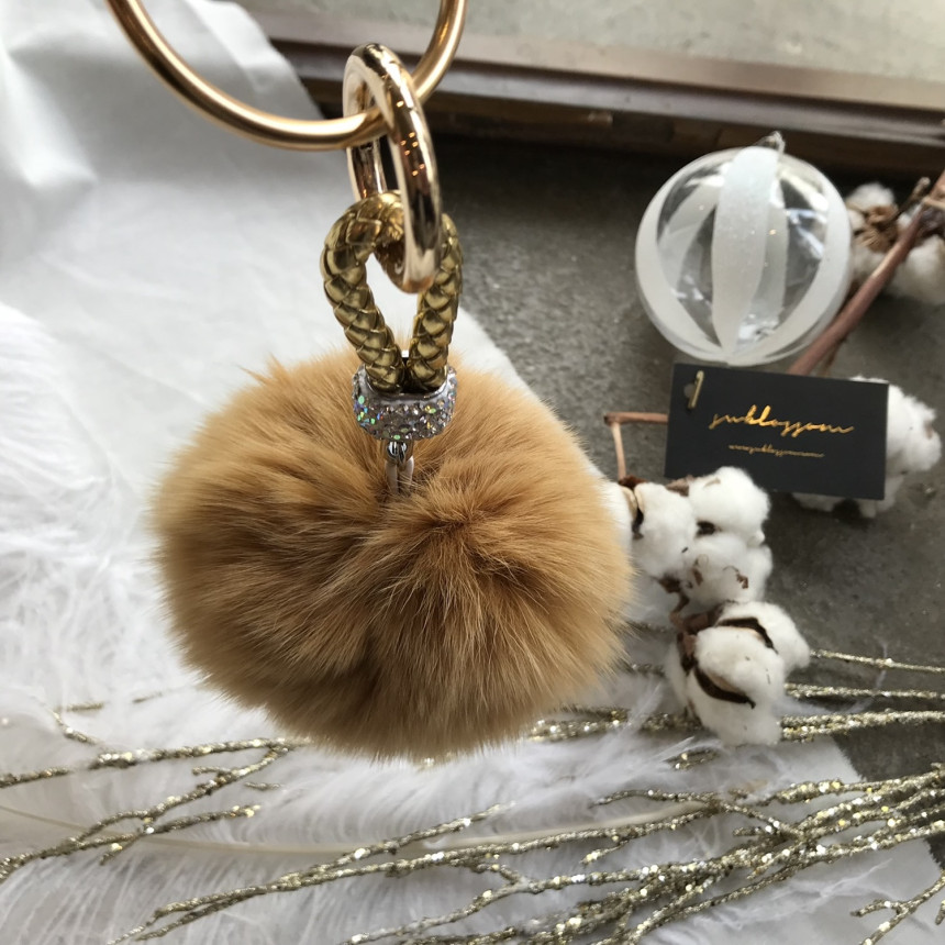 High Quality Cubic Mink Keyring 4COL Real Holder P