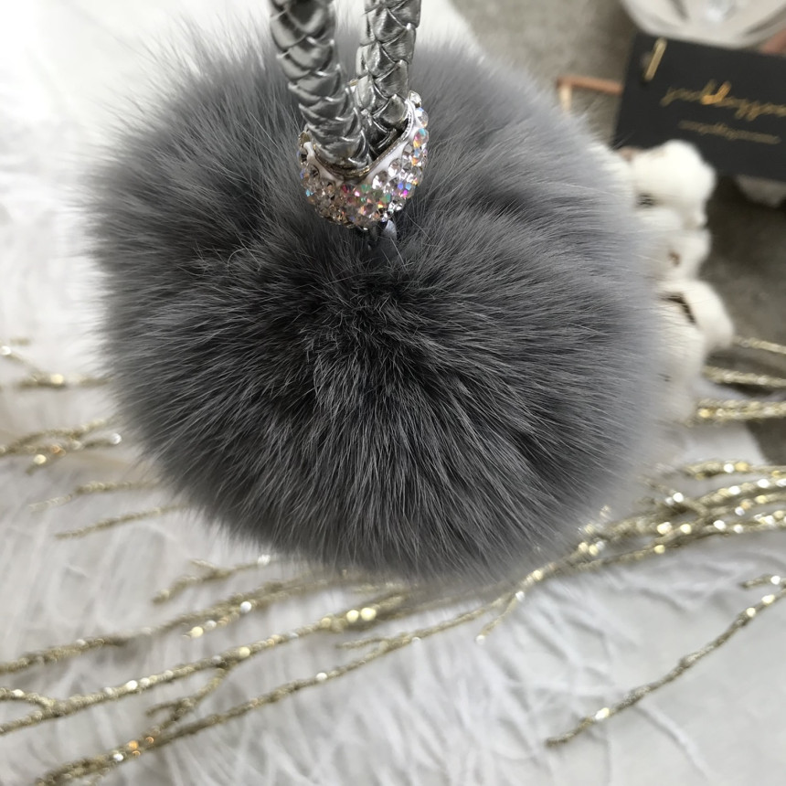 High Quality Cubic Mink Keyring 4COL Real Holder P