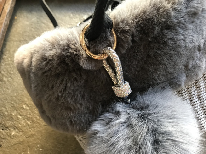 High Quality Cubic Mink Keyring 4COL Real Holder P