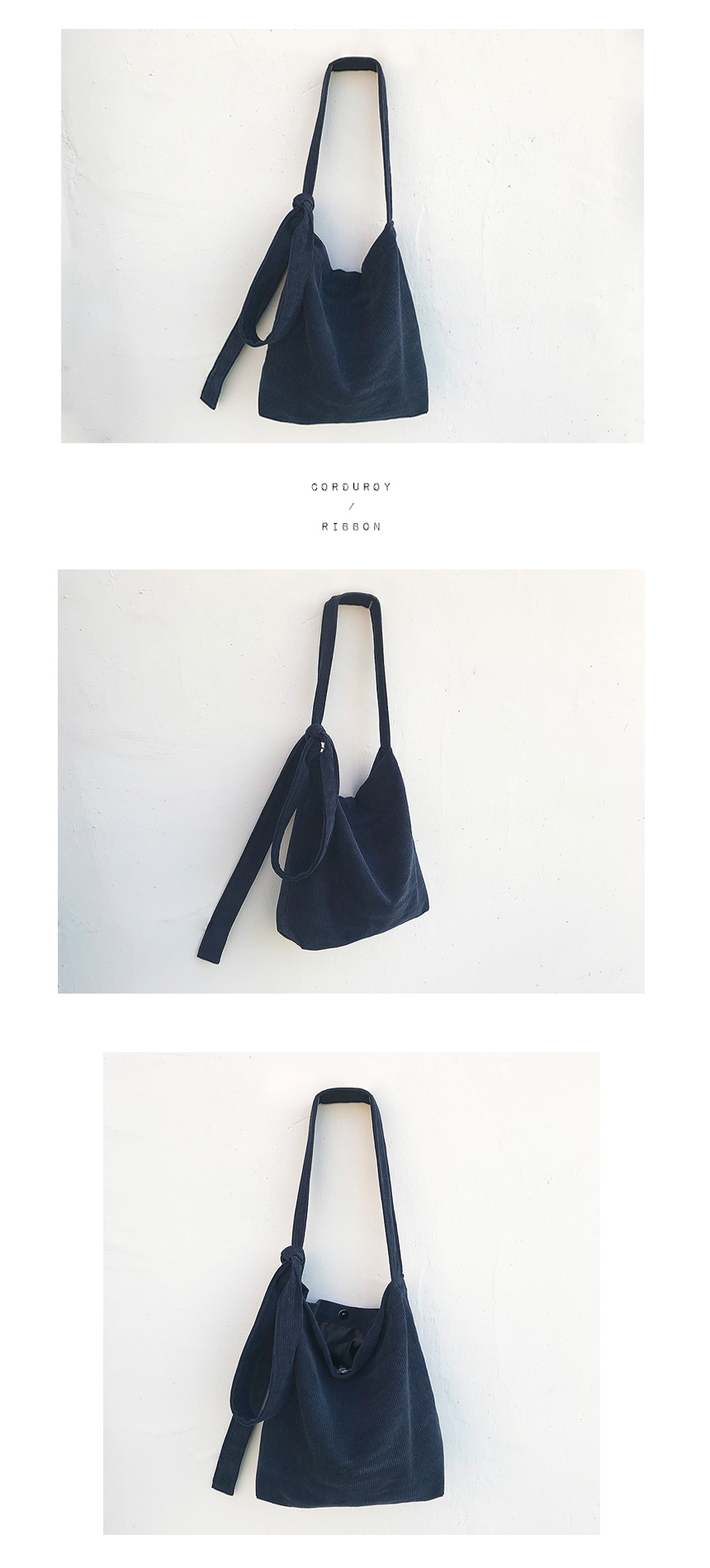 TOTE ECO SHOPPING TRAVEL corduroy ribbon eco-back 