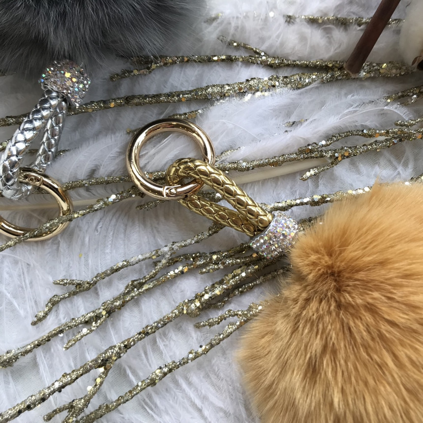 High Quality Cubic Mink Keyring 4COL Real Holder P