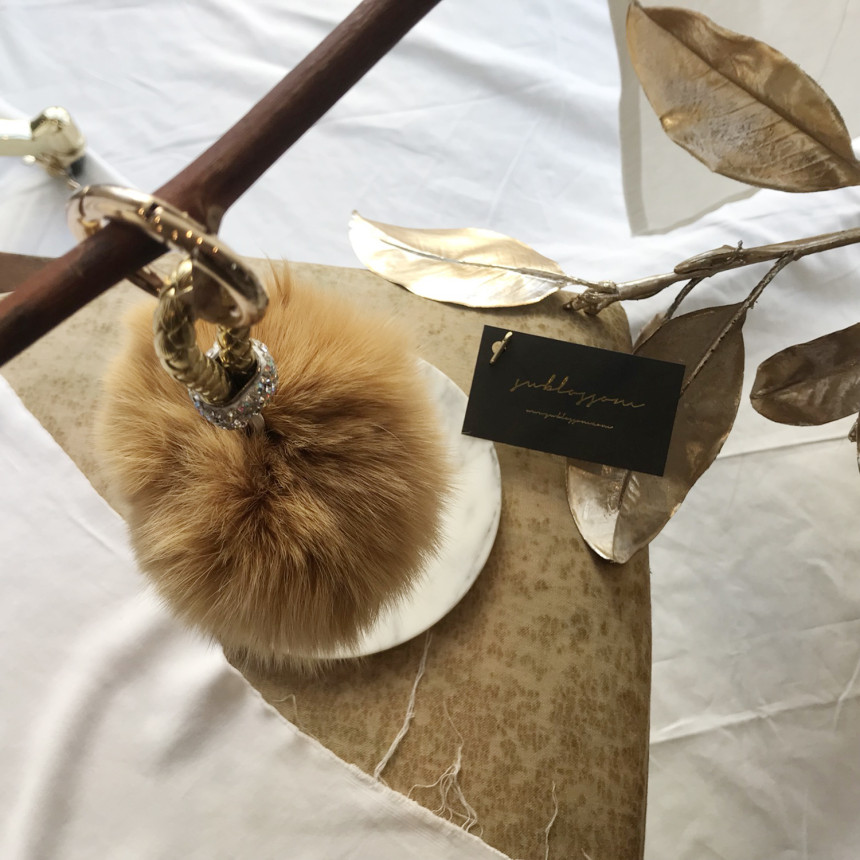 High Quality Cubic Mink Keyring 4COL Real Holder P