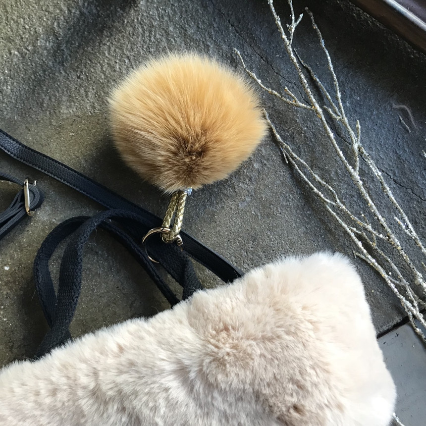 High Quality Cubic Mink Keyring 4COL Real Holder P