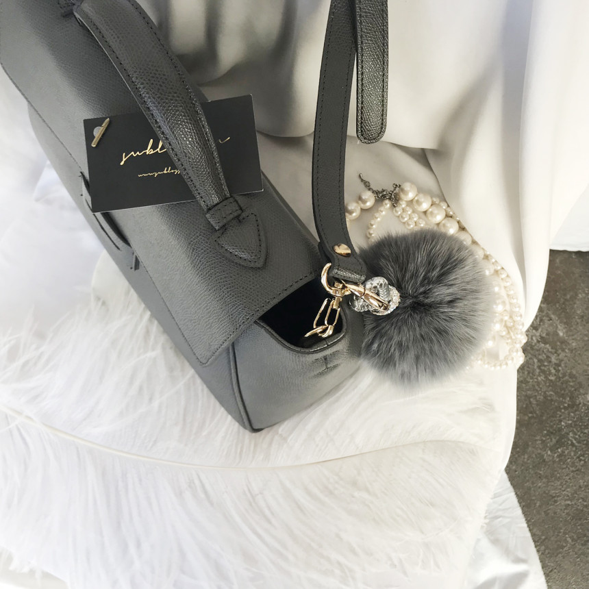 High Quality Cubic Mink Keyring 4COL Real Holder P