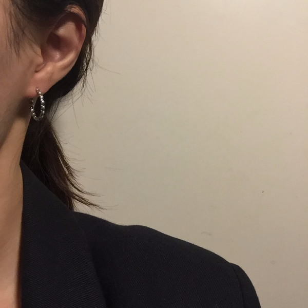 silver twist drop ring earrings 925 silver 925SILV