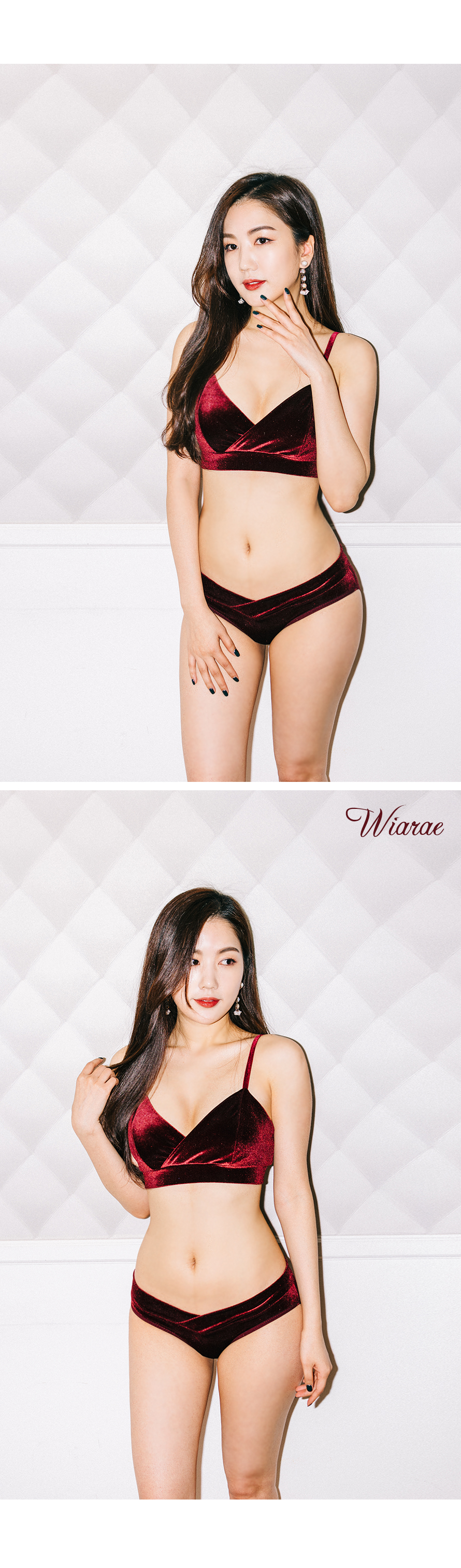 Novelty bra panties set in velvet Material Sexy li