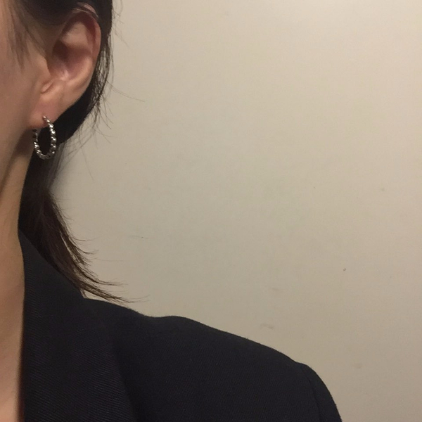 silver twist drop ring earrings 925 silver 925SILV