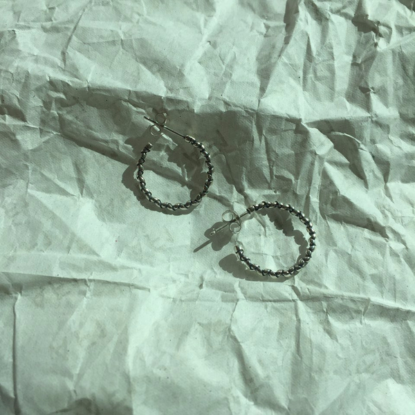 silver twist drop ring earrings 925 silver 925SILV