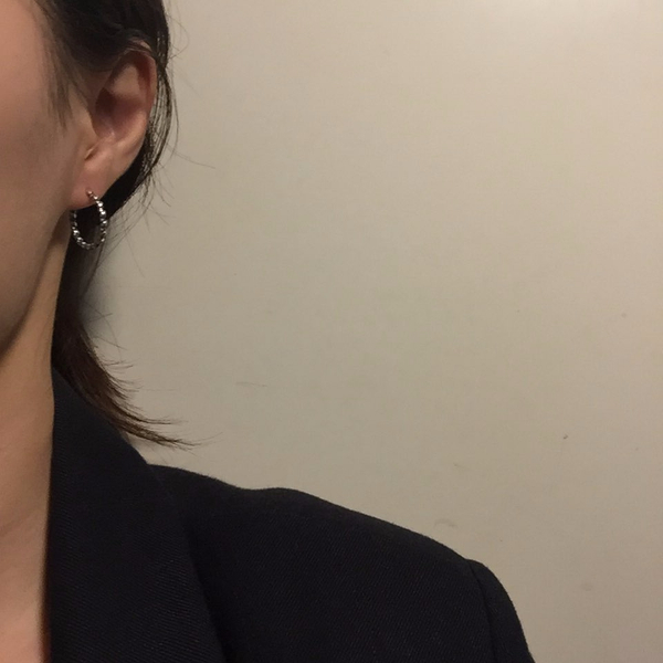 silver twist drop ring earrings 925 silver 925SILV