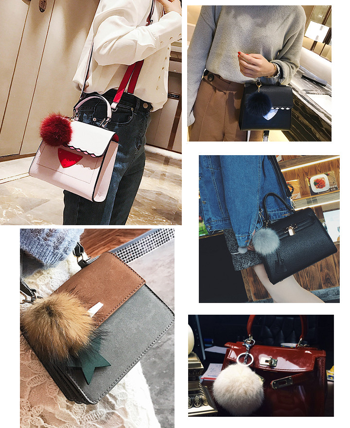 Foxper Foam Foam Keyring Bag Mink Drop Women