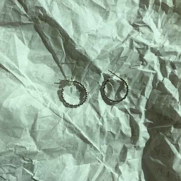 silver twist drop ring earrings 925 silver 925SILV