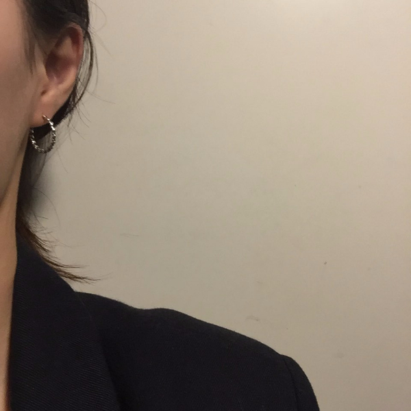 silver twist drop ring earrings 925 silver 925SILV