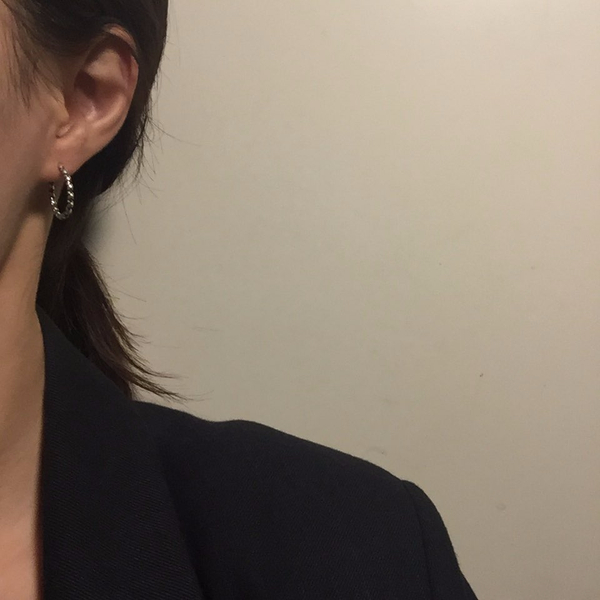 silver twist drop ring earrings 925 silver 925SILV