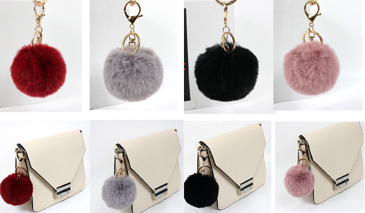 Foxper Foam Foam Keyring Bag Mink Drop Women