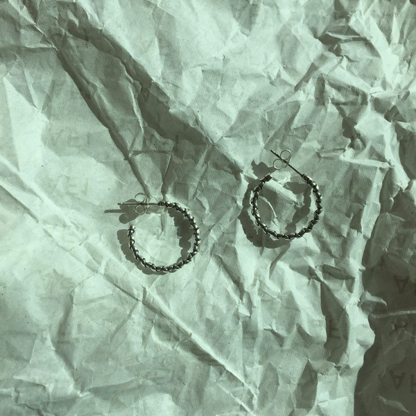 silver twist drop ring earrings 925 silver 925SILV