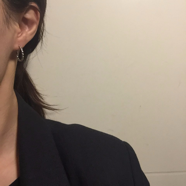 silver twist drop ring earrings 925 silver 925SILV