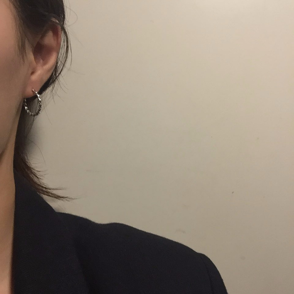 silver twist drop ring earrings 925 silver 925SILV