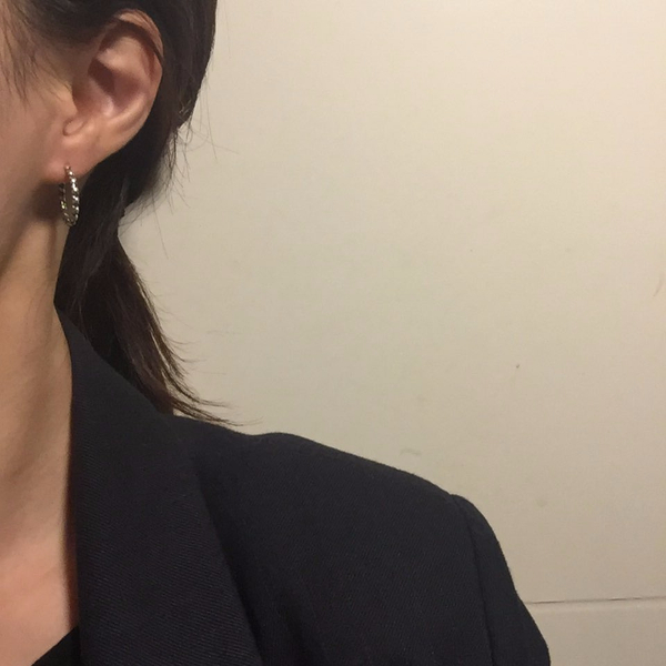 silver twist drop ring earrings 925 silver 925SILV