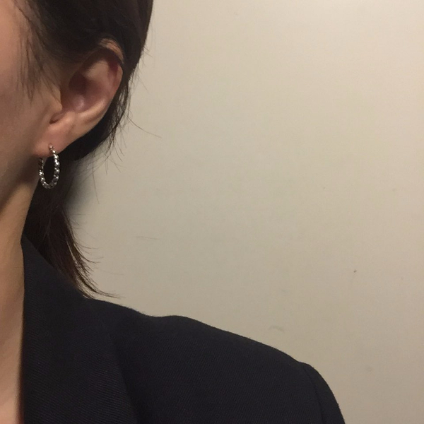 silver twist drop ring earrings 925 silver 925SILV