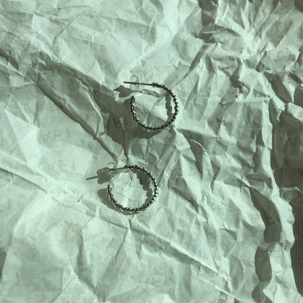 silver twist drop ring earrings 925 silver 925SILV