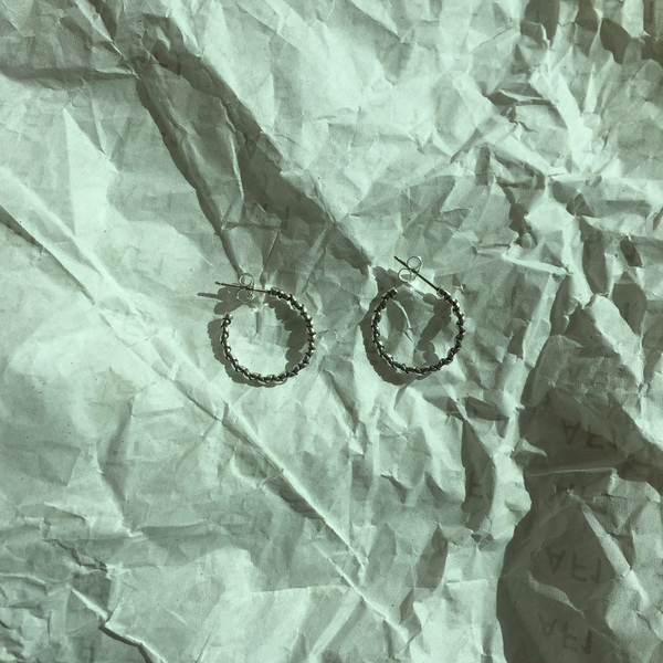 silver twist drop ring earrings 925 silver 925SILV