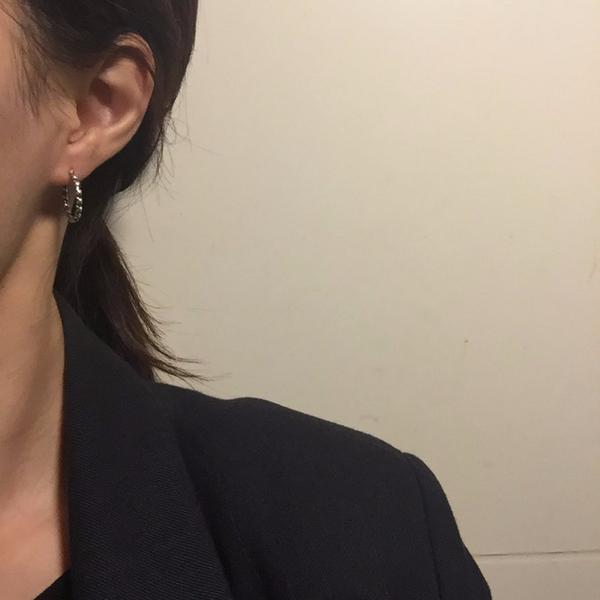 silver twist drop ring earrings 925 silver 925SILV