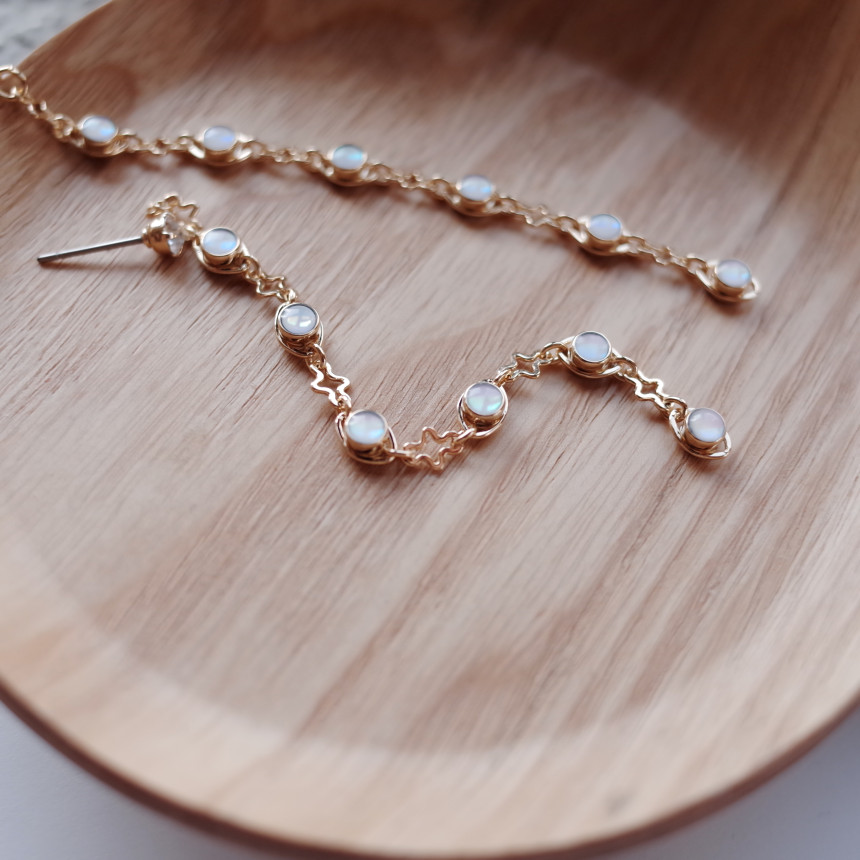 NO.53 Aurora Chain Long Drop Earrings Stylish Chic