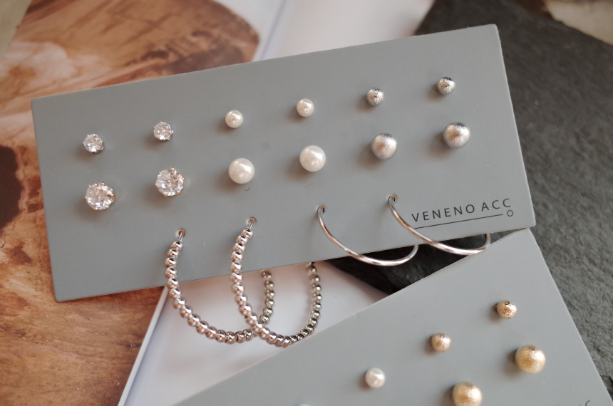 NO.52 Cubic Stone Ball All SET Earrings Unique sty