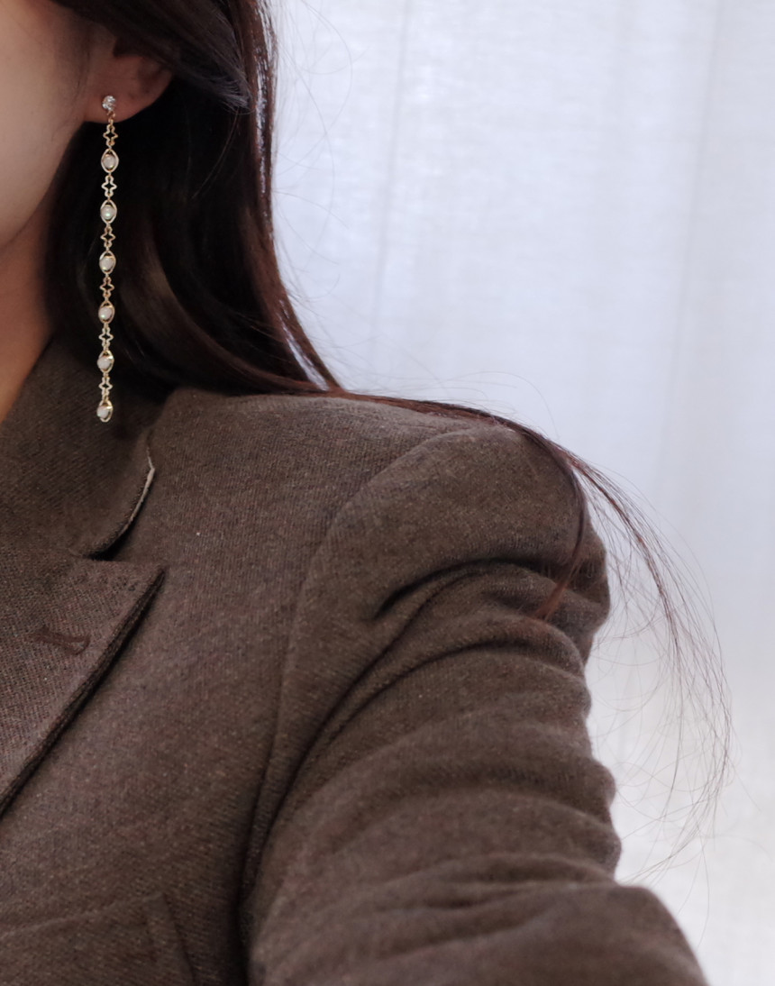 NO.53 Aurora Chain Long Drop Earrings Stylish Chic