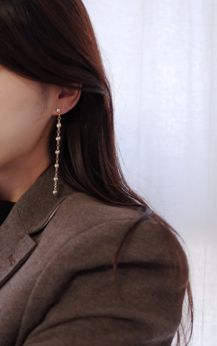 NO.53 Aurora Chain Long Drop Earrings Stylish Chic