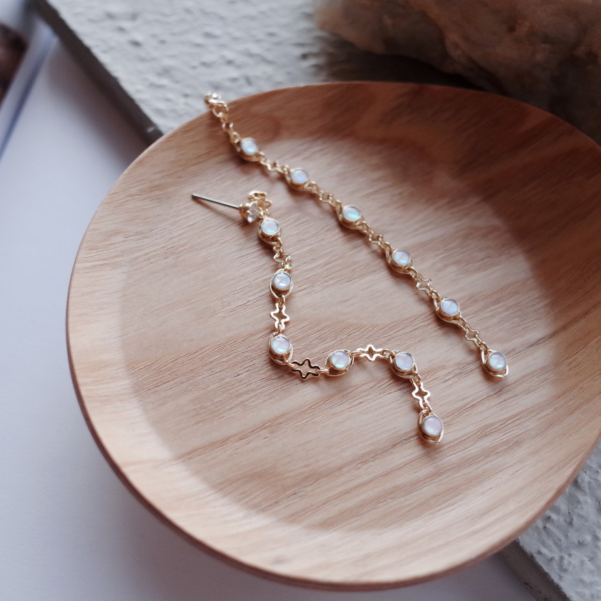 NO.53 Aurora Chain Long Drop Earrings Stylish Chic