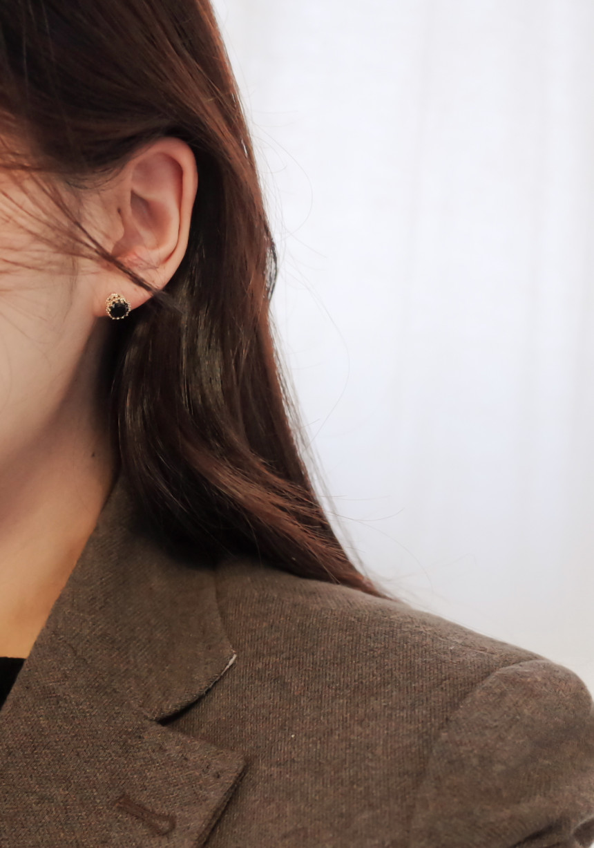 NO.54 3SET Swarovski color basic earrings Stylish 