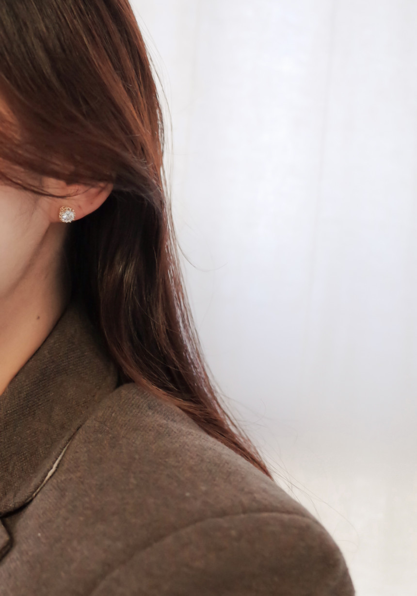 NO.54 3SET Swarovski color basic earrings Stylish 