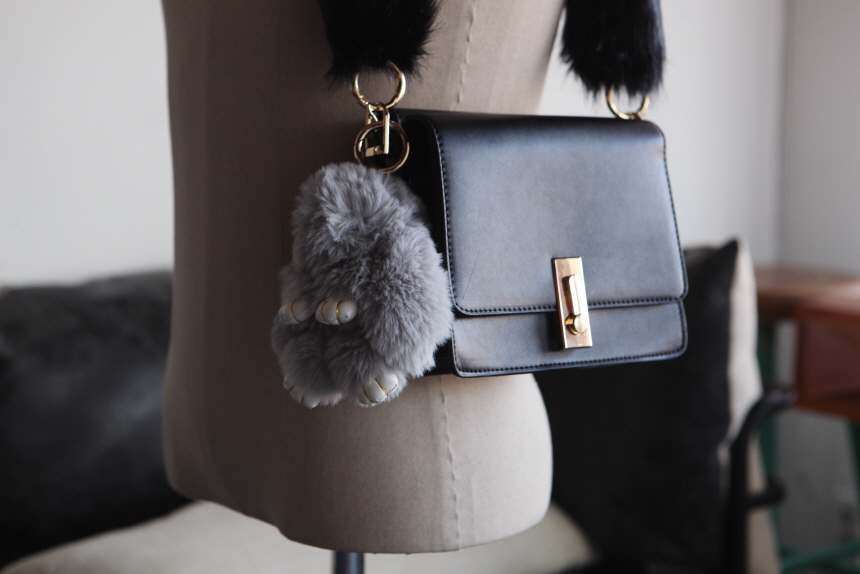 Rabbit fox fox ring pom-fox bag key ring key mater