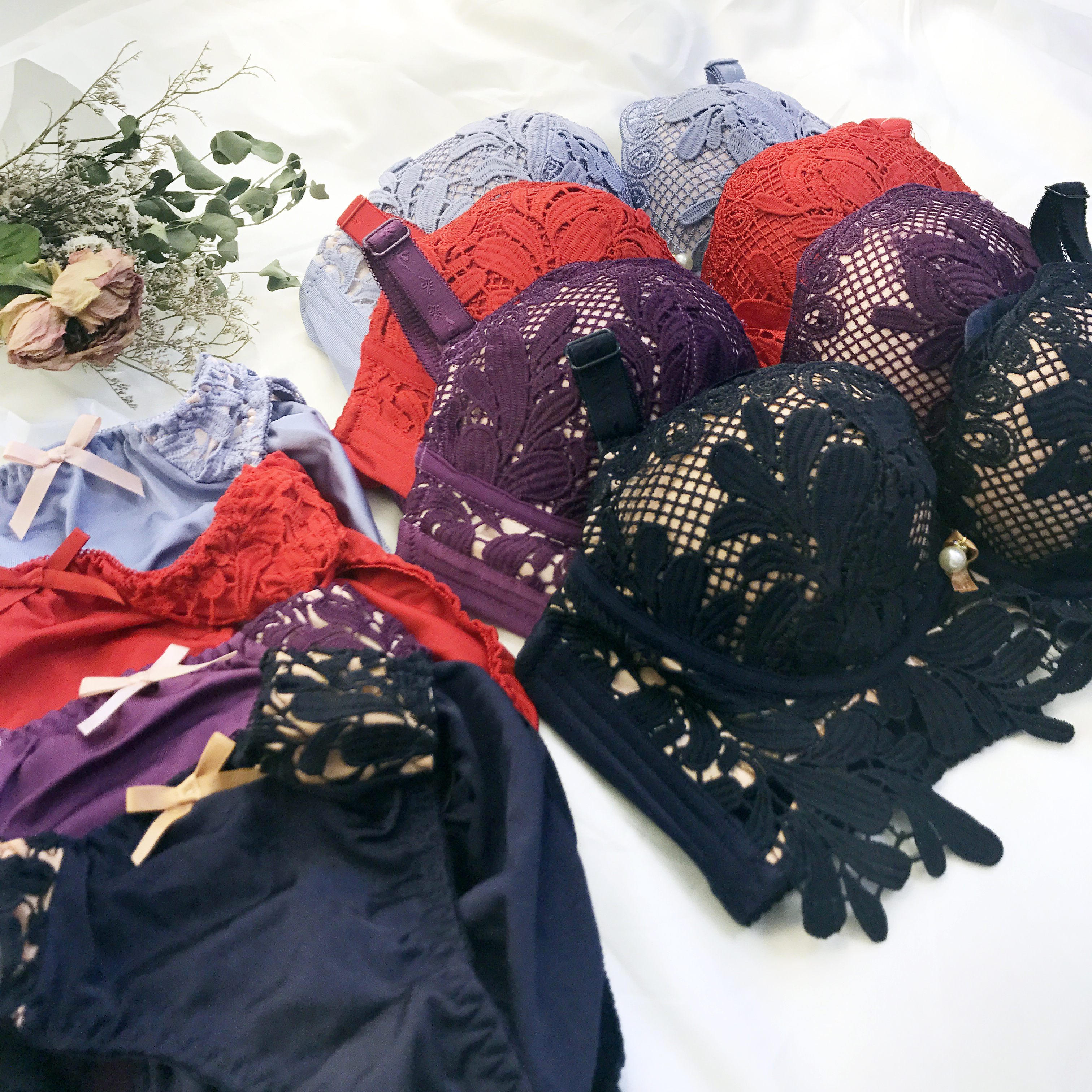 set lace beauty Wangfomong bra panties set underwe